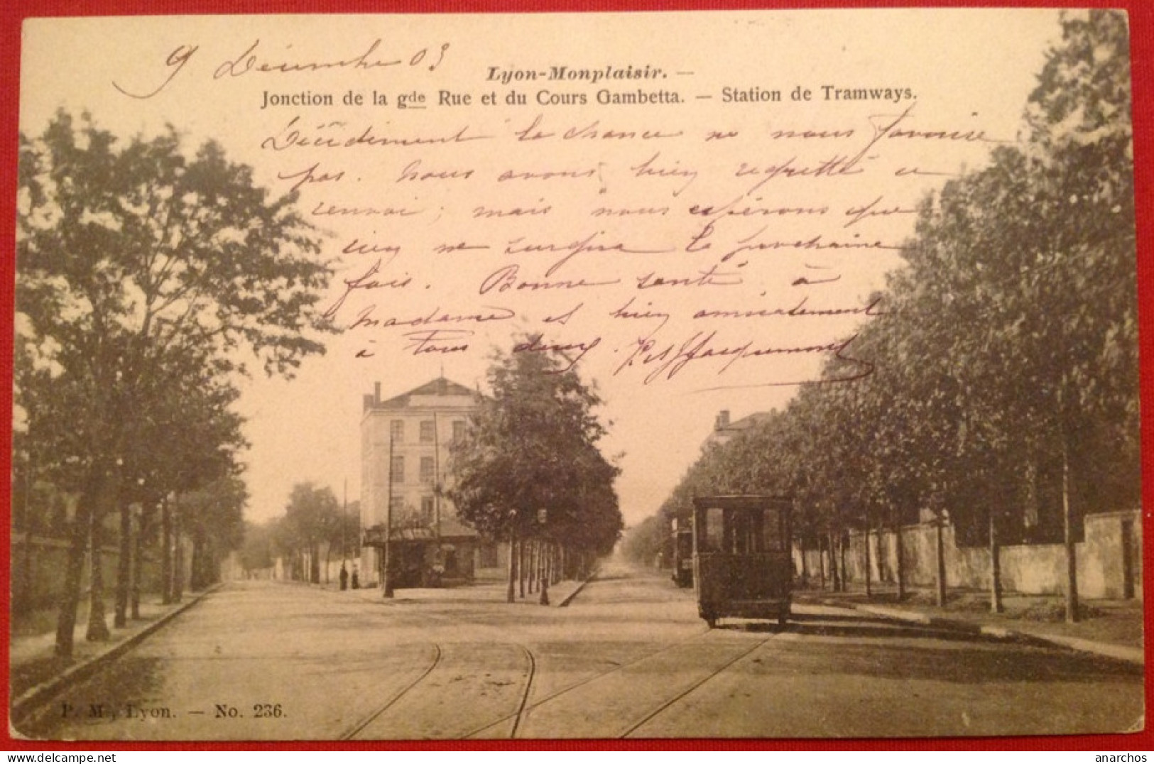 Cpa 69 LYON Monplaisir Jonction Gde Grande Rue Et Cours Gambetta Station De  Tramways - Lyon 3