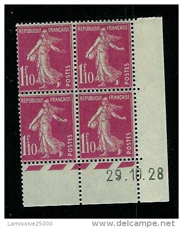 FRANCE TYPE SEMEUSE N° 238 */** BLOC DE 4 COIN DATE DU 29 / 10 / 1928 - ....-1929