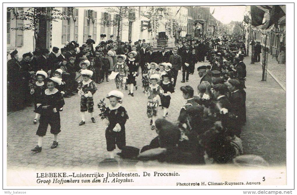 "Lebbeke - Luisterrijke Jubelfeesten - De Processie - Groep Hofjonkers Van Den H. Aloysius" - Lebbeke