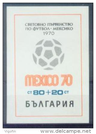BG 1970 SOCCER WORLD CUP, BULGARIA, S/S, MNH - 1970 – Mexico