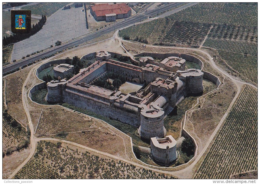 Cp , 66 , SALSES , Le Château-Fort , Remarquable Ouvrage D'art Militaire Du XVe Siècle , Vue Aérienne - Salses