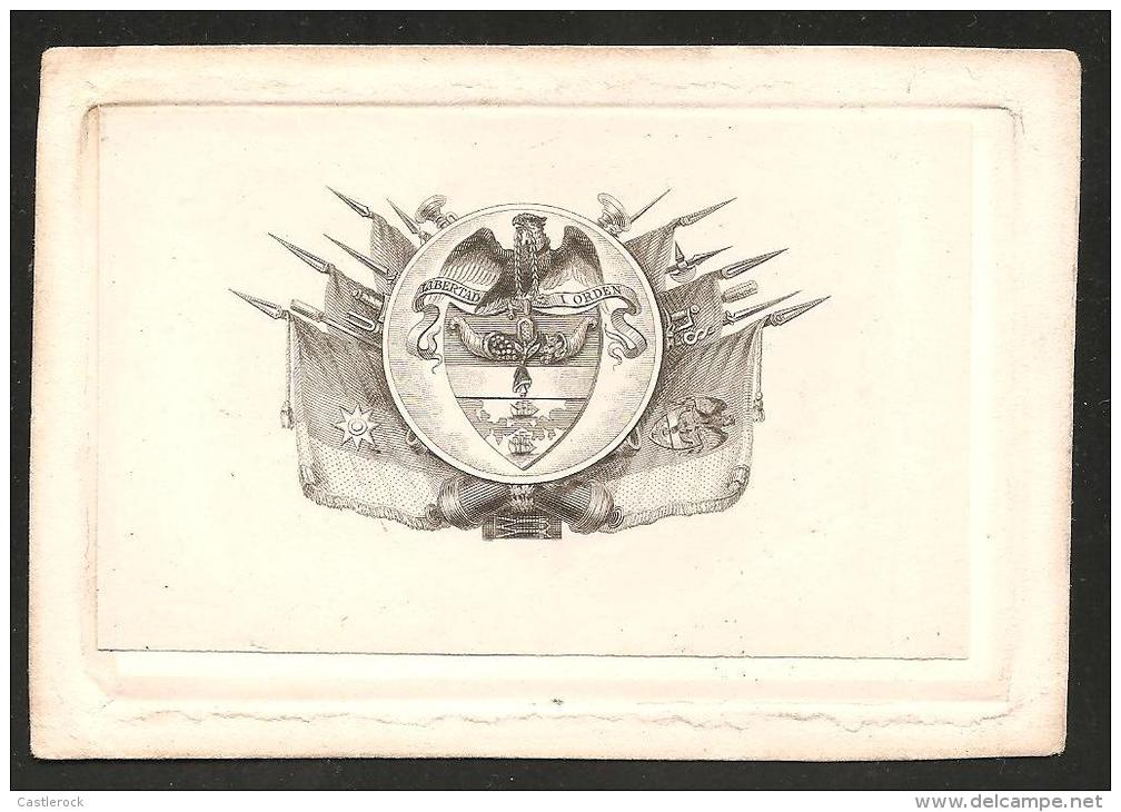 O) 1900 COLOMBIA, DIE PROOF OF NATIONAL EMBLEMS. PERKINS, BACON & CO. XF. - Colombia