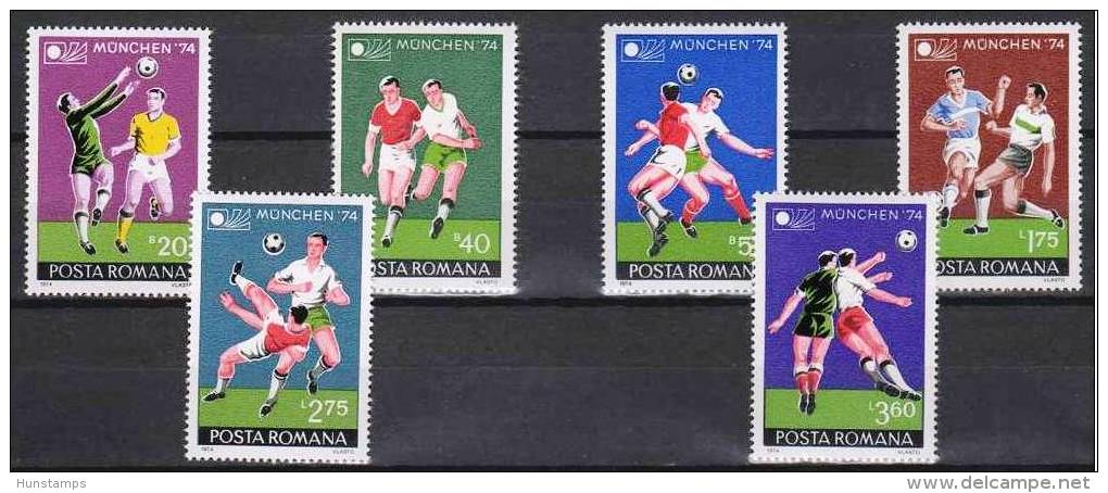 Romania 1974. Football / Soccer World Championship Set MNH (**) Michel: 3203-3208 / 3.20 EUR - 1974 – Germania Ovest