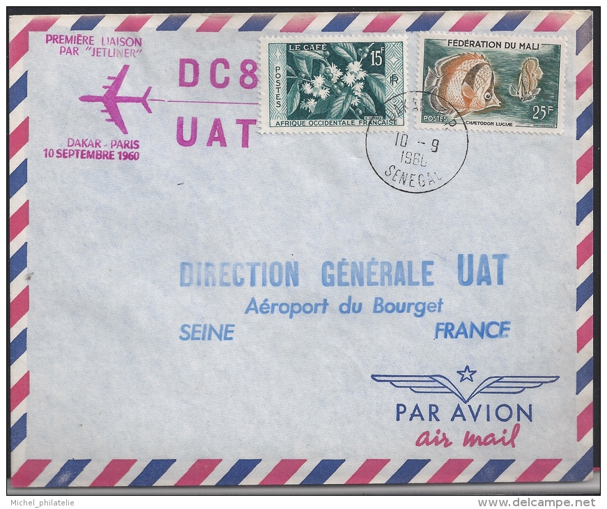 Premiere Liaison Par Jetliner, Dakar Paris, 10 Septembre 1960 - Sonstige & Ohne Zuordnung