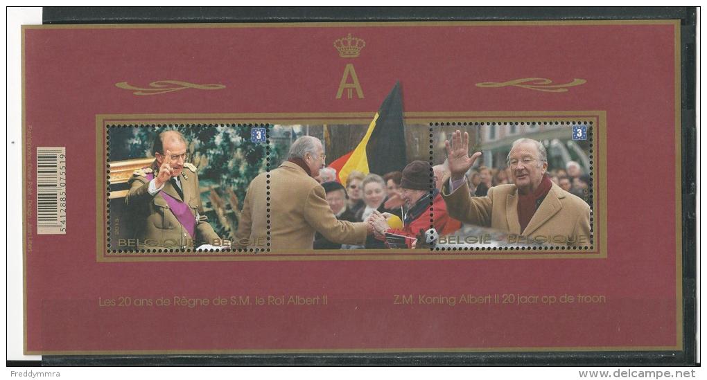 Belgique:BF 208 **  Les 20 Ans De Règne Du Roi Albert II - 1961-2001