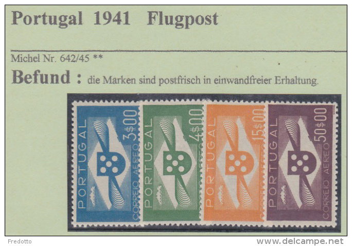 Portugal Flugpost 1941,Nr.642-45 Postfrisch ** Kat. 400,- Euro - Neufs