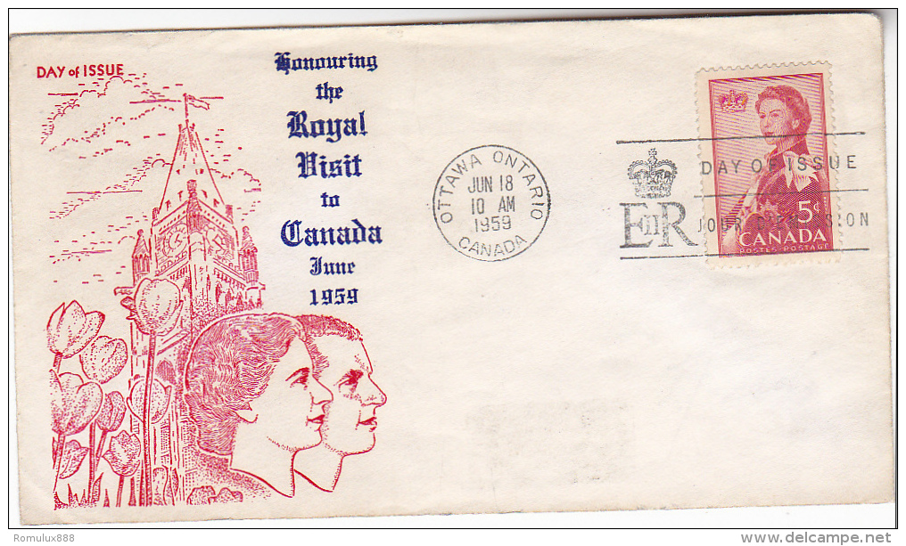 CANADIAN ROYAL VISIT ILLUSTRATED COVER 1959 - 1952-1960