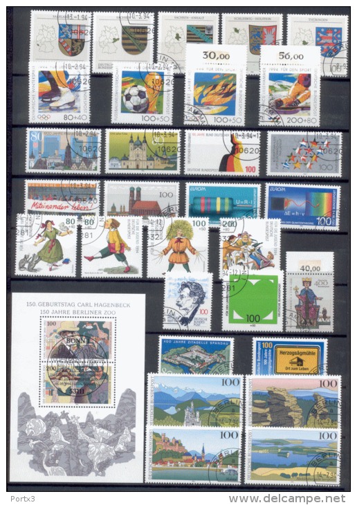 Bund  Komplettes Jahr 1994  /  Year 1994 Complete Nr. 1709 - 1771 Gestempelt / Used Top Qualität - Collections