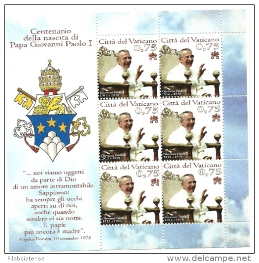 2012 - BF 75 Papa Giovanni Paolo I   +++++++++ - Unused Stamps