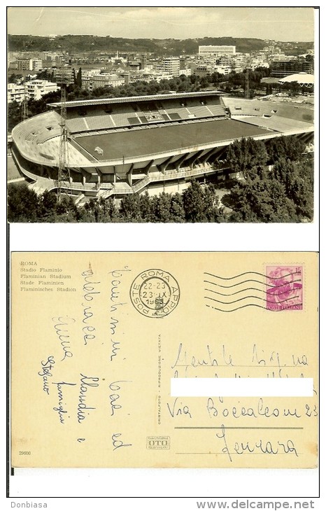 Roma: Stadio Flaminio. Cartolina B/n Anni ´50 Viaggiata 1963. - Stades & Structures Sportives