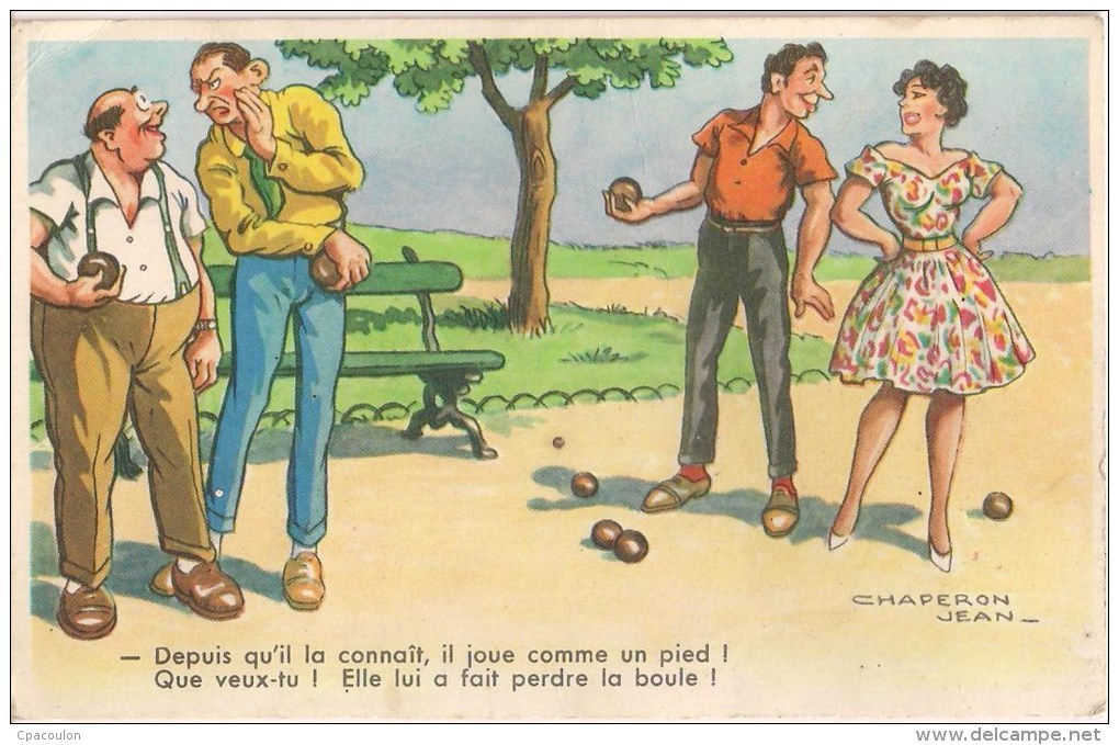 Carte Humoristique - Illustrateur Chaperon Jean - La Pétanque [2970] - Chaperon, Jean