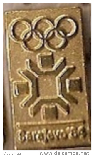 Olympic Pin -SARAJEVO 1984 XIV WINTER OLYMPIC GAMES, Pin Badge - Vintage Lapel Pin Sarajevo ´84-gold - Olympic Games