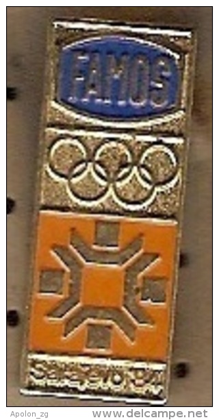 Olympic Pin -SARAJEVO 1984 XIV WINTER OLYMPIC GAMES, Vintage Olympic Pin Badge, Famos Olympics Snowflake Sarajevo '84 - Olympic Games