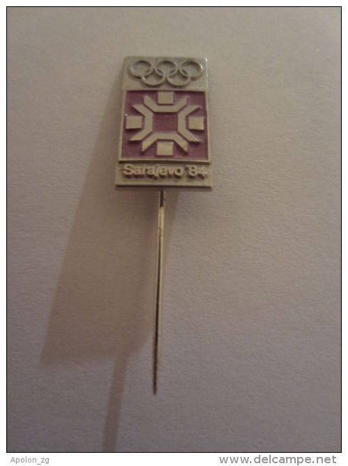 Olympic Pin -SARAJEVO 1984 XIV WINTER OLYMPIC GAMES, Vintage Olympic Pin Badge, Snowflake Sarajevo ´84 - Olympic Games