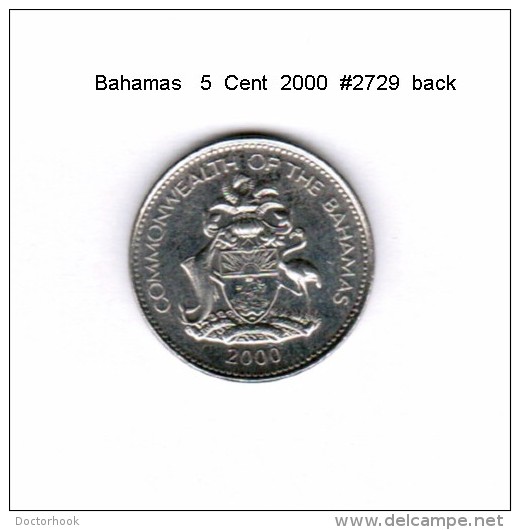 BAHAMAS   5  CENTS  2000  (KM # 60) - Bahama's