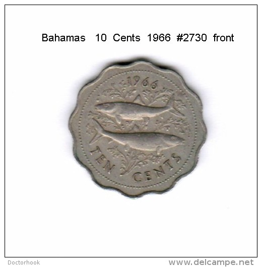 BAHAMAS   10  CENTS  1966  (KM # 4) - Bahama's