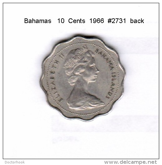 BAHAMAS   10  CENTS  1966  (KM # 4) - Bahama's