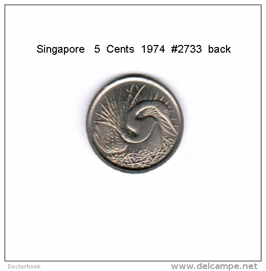 SINGAPORE   5  CENTS  1974  (KM # 2) - Singapore