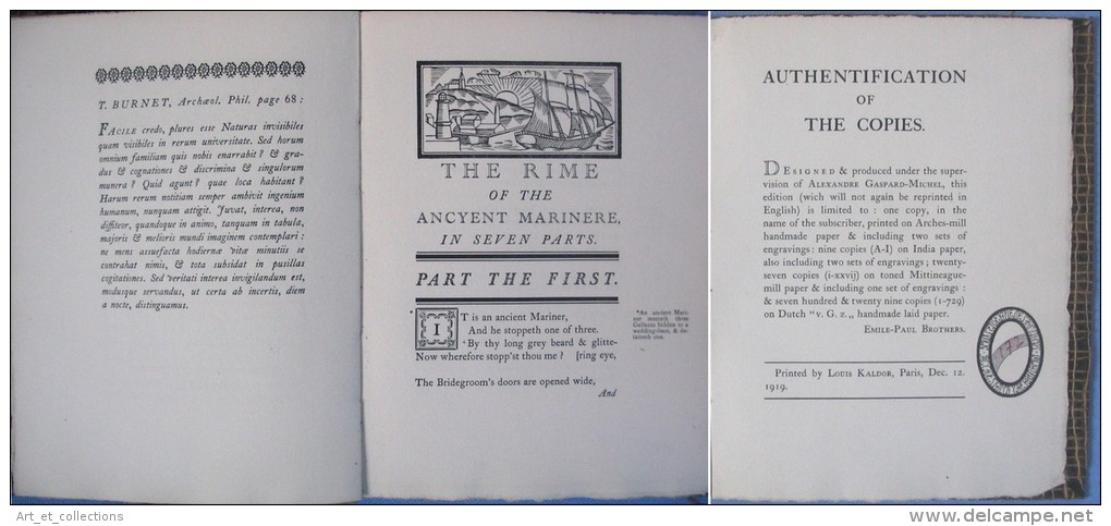 The RIME Of The ANCYENT MARINERE / S. T. Coleridge / Designs André Lhote / Numéroté 172 Sur Un Tirage De 1920 - 1900-1949