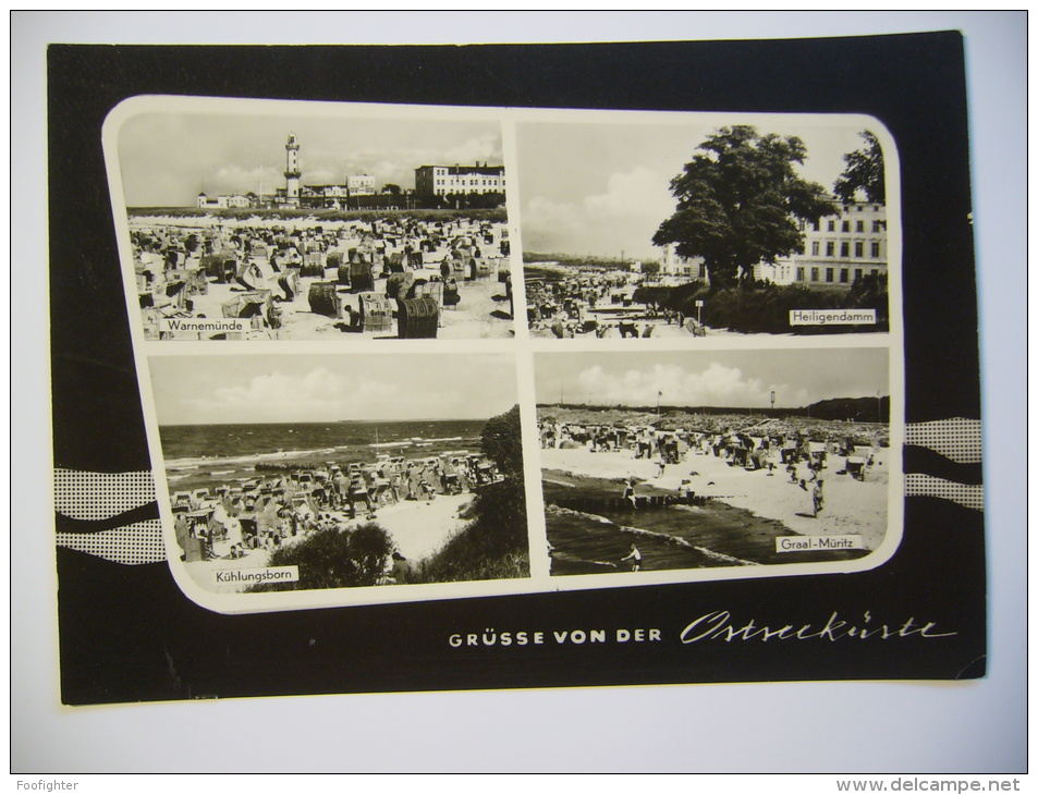 Ostseeküste: Mehrbildkarte, Leuchtturm Warnemünde Heiligendamm Kühlungsborn Graal-Müritz 1965 Unused - Rostock