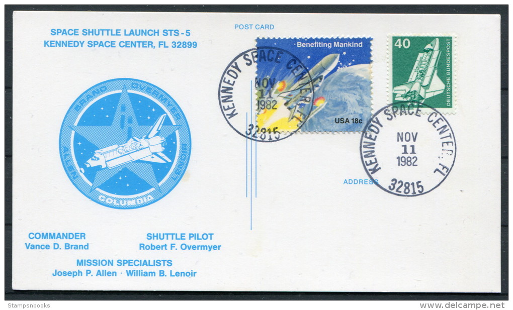 1982 USA Kennedy Space Centre Columbia Shuttle Rocket Cover - United States