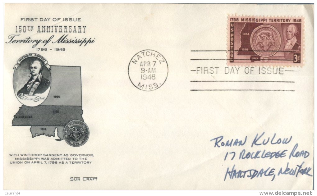 (666) USA FDC Cover - 1948 - Mississippi - 1941-1950