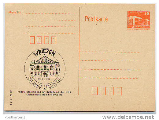 DDR P86I-10.87 C10 PRIVATER ZUDRUCK RATHAUS WRIEZEN 1987 - Privatpostkarten - Ungebraucht