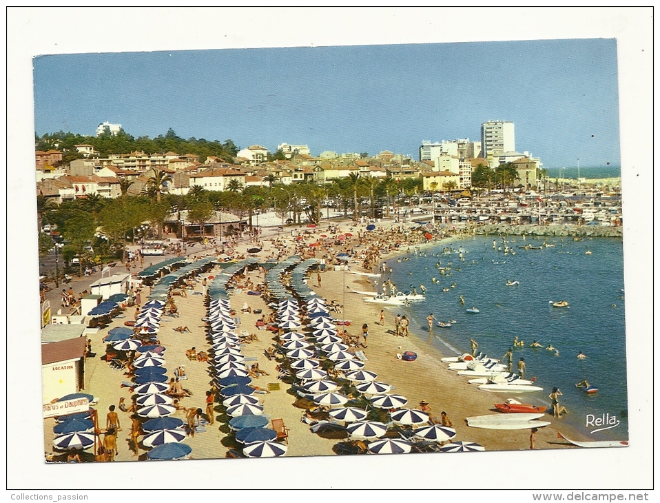 Cp, 83, Sainte-Maxime, La Plage, Les Nouveaux Jardins Et Le Port, Voyagée 1982 - Sainte-Maxime