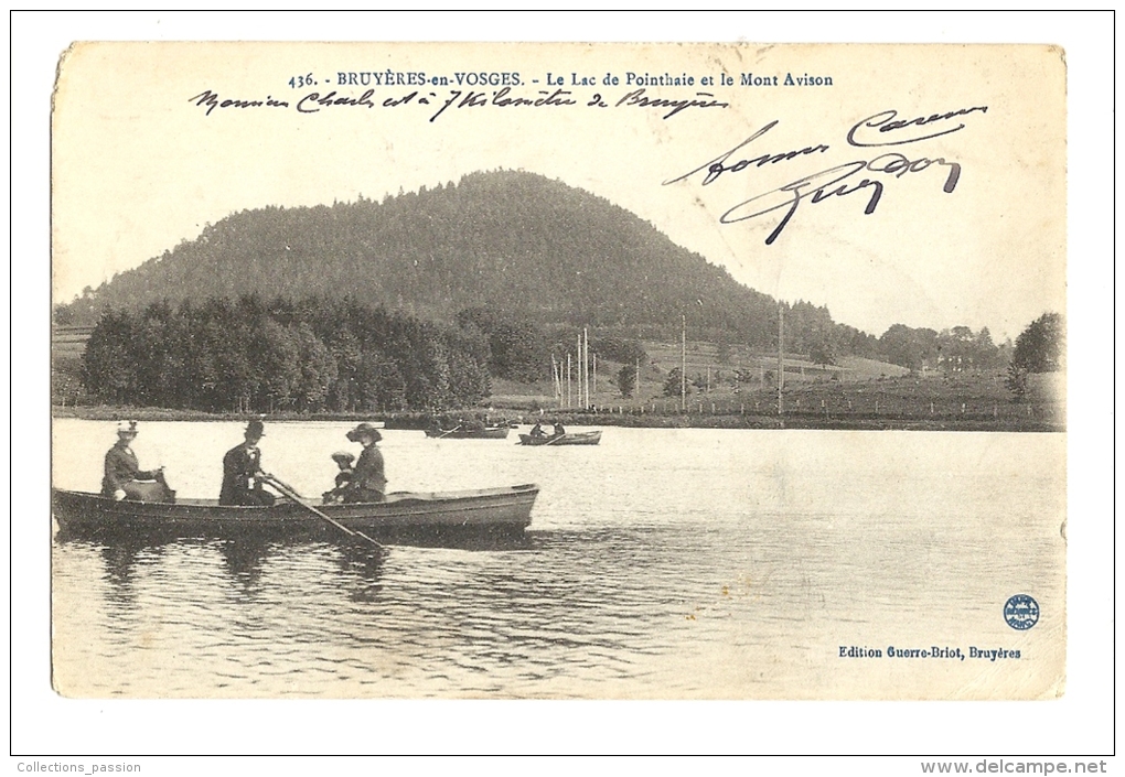 Cp, 88, Bruyères-en-Vosges, Le Lac De Pointhaie Et Le Mont Avison, écrite - Bruyeres