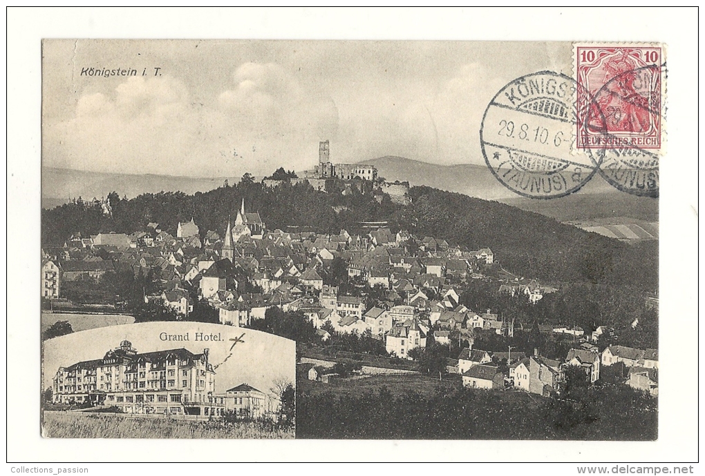 Cp, Allemagne, Königstein, Voyagée 1910 - Koenigstein