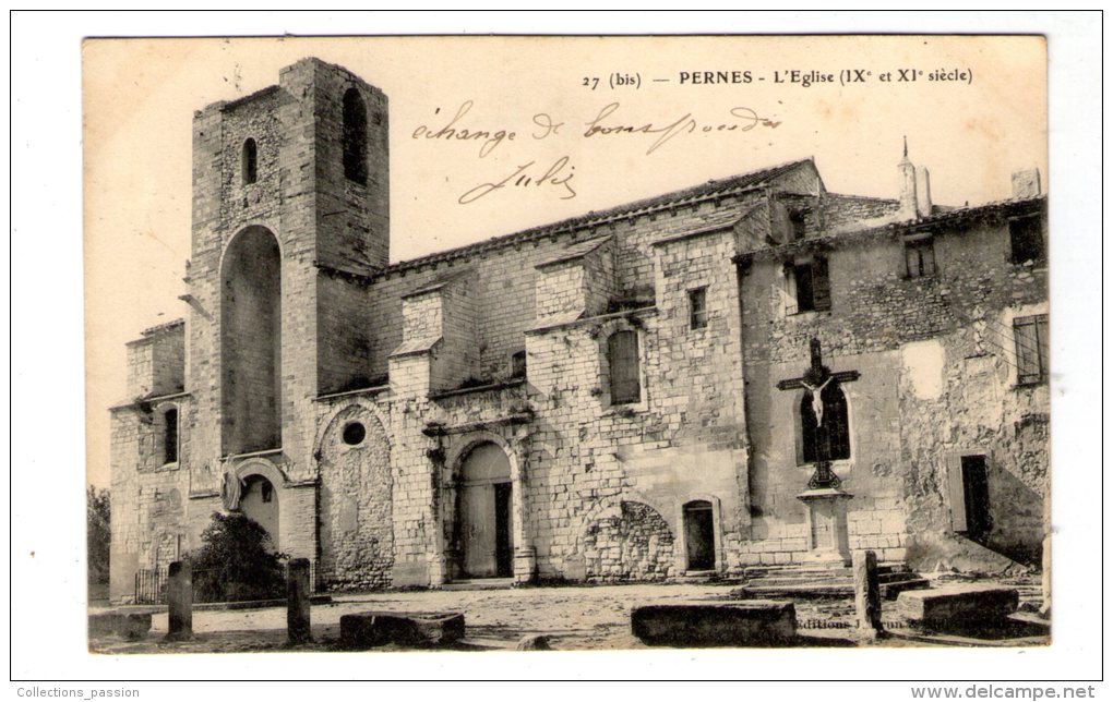 Cp , 84 , PERNES , L'église , Dos Simple  , Voyagée 1904 - Pernes Les Fontaines