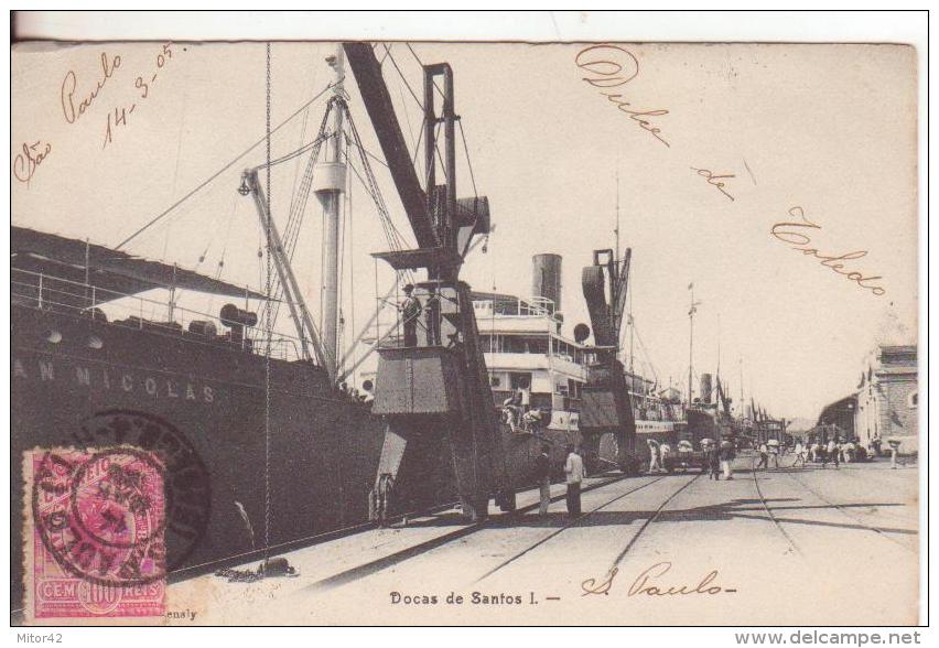 38-Santos-Brasile-Brazil- Dogana-Porto-Navi-Barcos- Aduana-Douanes-Bateaux-Customs-Boats-v.1905 - Other