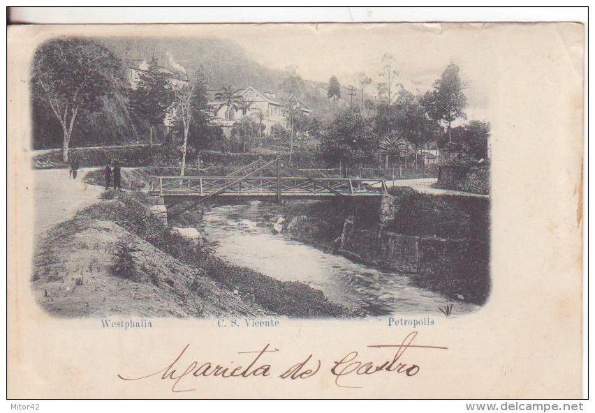 41-Petropolis-Brasile-Brazil-Westphalia-C.S.Vicente-Ponte-Fiume-Puente-River-Pont-Bridge-v.1908 X Ragusa-Sicilia - Other