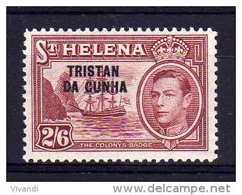 Tristan Da Cunha - 1952 - 2/-6d Definitive - MH - Tristan Da Cunha