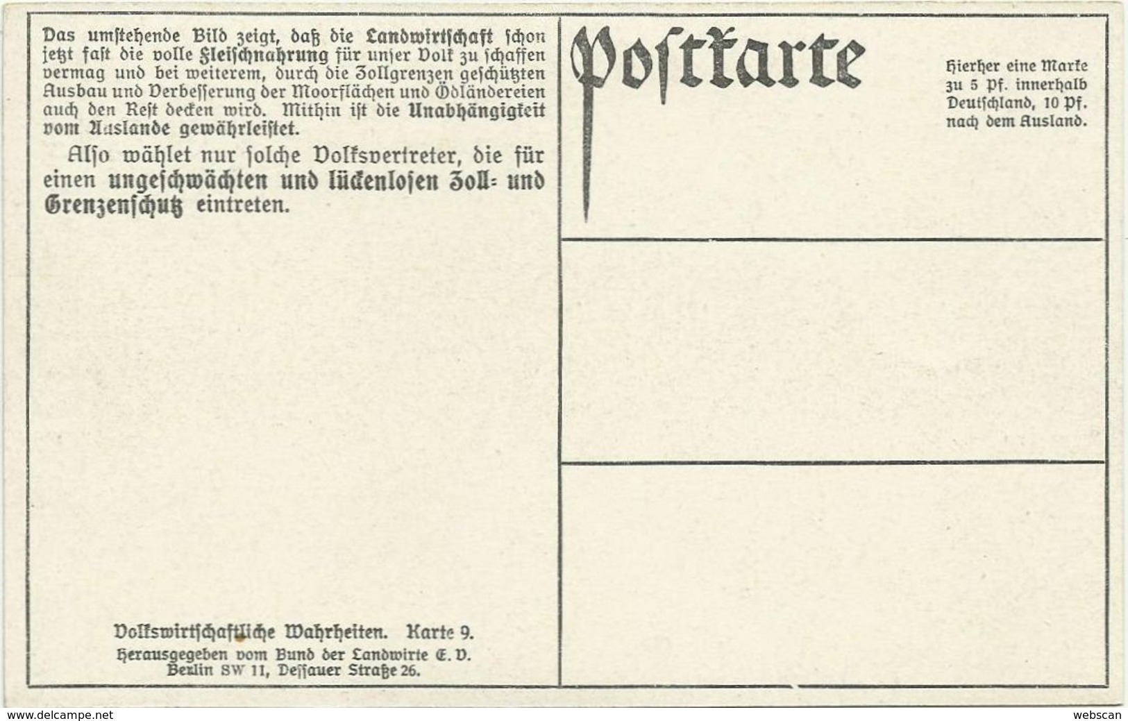 AK Propaganda Jahresverbrauch In Fleisch Aufruf Zur Wahl ~1910 #77 - Politieke Partijen & Verkiezingen