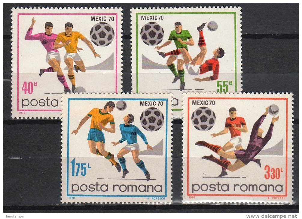 Romania 1970. Football / Soccer World Championship, Mexico Set, MNH (**) Michel: 2842-2845 / 3.80 EUR - 1970 – Mexico