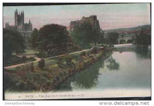 BATH  VIEW NORTH PARADE BRIDGE RIVER LL LOUIS LEVY - Bath