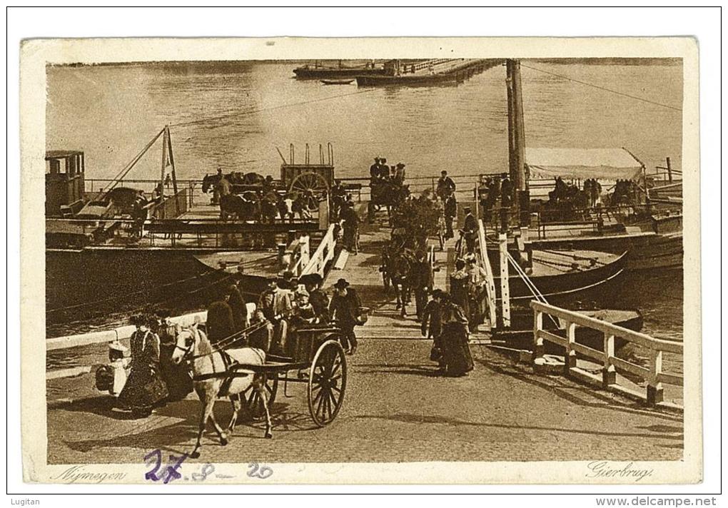 CARTOLINA - NIJMENGEN - VIAGGIATA NEL 1910 - AL PORTO SCENA DELLO SBARCO - Nijmegen