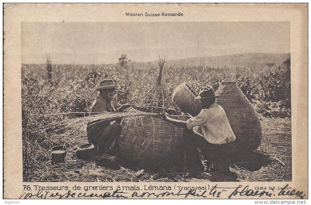 8018 - Tresseurs De Greniers à Maïs Lémana (Transvaal) Mission Suisse Romande - Afrique Du Sud