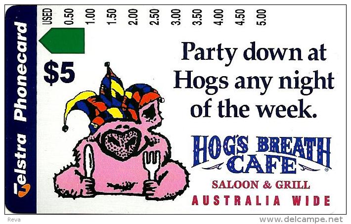 AUSTRALIA $5 PIG ANIMAL HOGS BREATH CAFE AUS-484 MINT READ DESCRIPTION !! - Australia