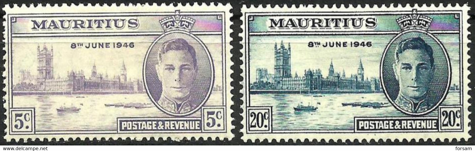 MAURITIUS..1946..Michel # 215-216...MLH. - Mauritius (...-1967)