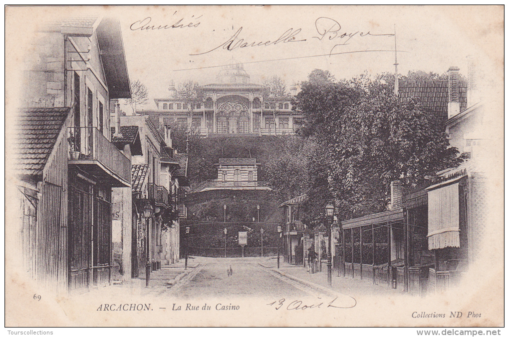 CPA 33 @ ARCACHON @ La Rue Du Casino En 1903 @ - Arcachon