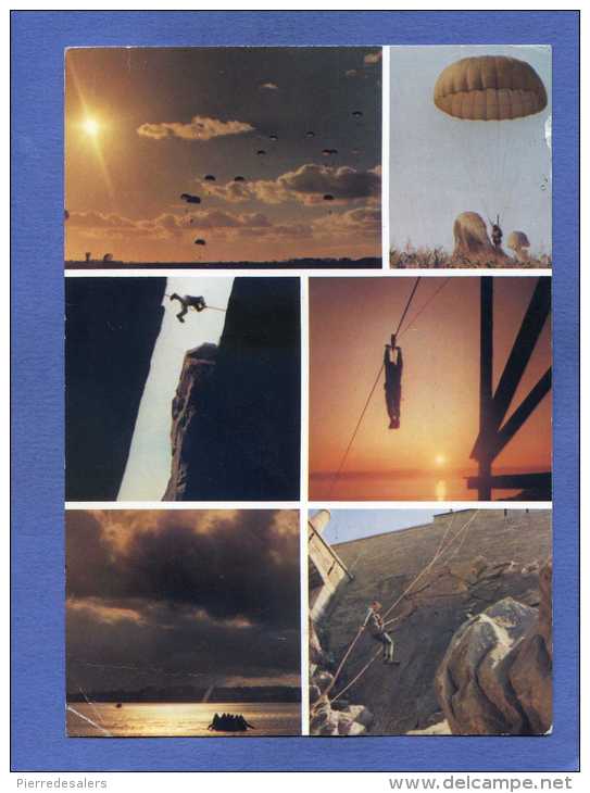 Avion - Parachutisme - Ecoles Militaires De COETQUIDAN Raid Sur Penthièvre - 2 Scans - Marcophilie MELLE - Parachutespringen