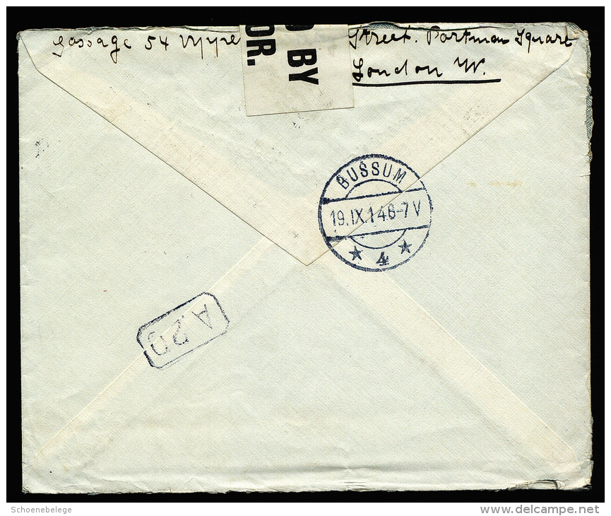 A2240) UK Grossbritannien Cover From London 09/17/1914 To Bussum / Netherlands With Censorship - Covers & Documents