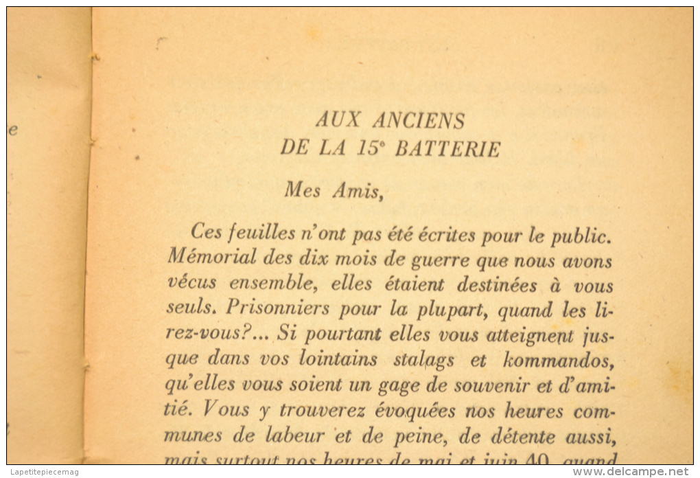 Paul Adrien : 15e Batterie, Récit De Guerre. France WW2 - Français