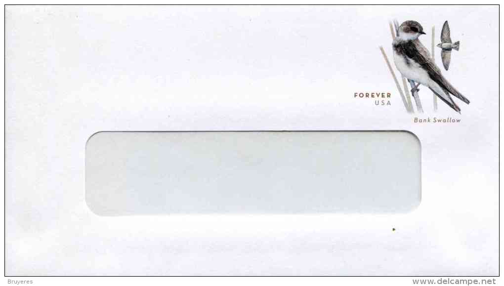 Entier Postal De 2013 Sur Enveloppe Avec Fenêtre Et Timbre "Bank Swallow" - Rabat Gommé - Format 92 X 166 Mm (#6 3/4) - 2011-...