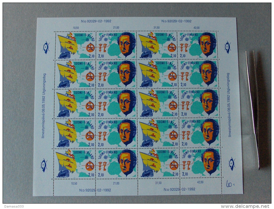 EUROPA CEPT 1992 FINLANDIA FINLAND FINLANDE FOGLIETTO / SHEET MNH - 1992