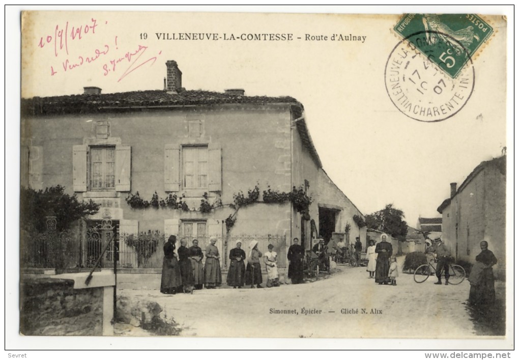 VILLENEUVE LA COMTESSE. - Route D'Aulnay. Superbe Cliché - Autres & Non Classés