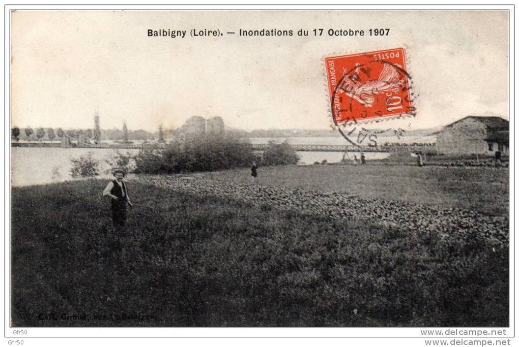 CPA  -    BALBIGNY  (42)    Inondations Du 17 Octobre 1907 - Otros & Sin Clasificación