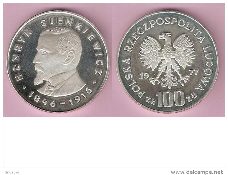 Polen 100 Zlotych 1977  Km  88  Proof  Catalog Val. 45$ - Polen